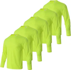 Mens Long Sleeve Shirts Quick Dry Crew Neck Sun Protection Gym Workout Athletic T-Shirt