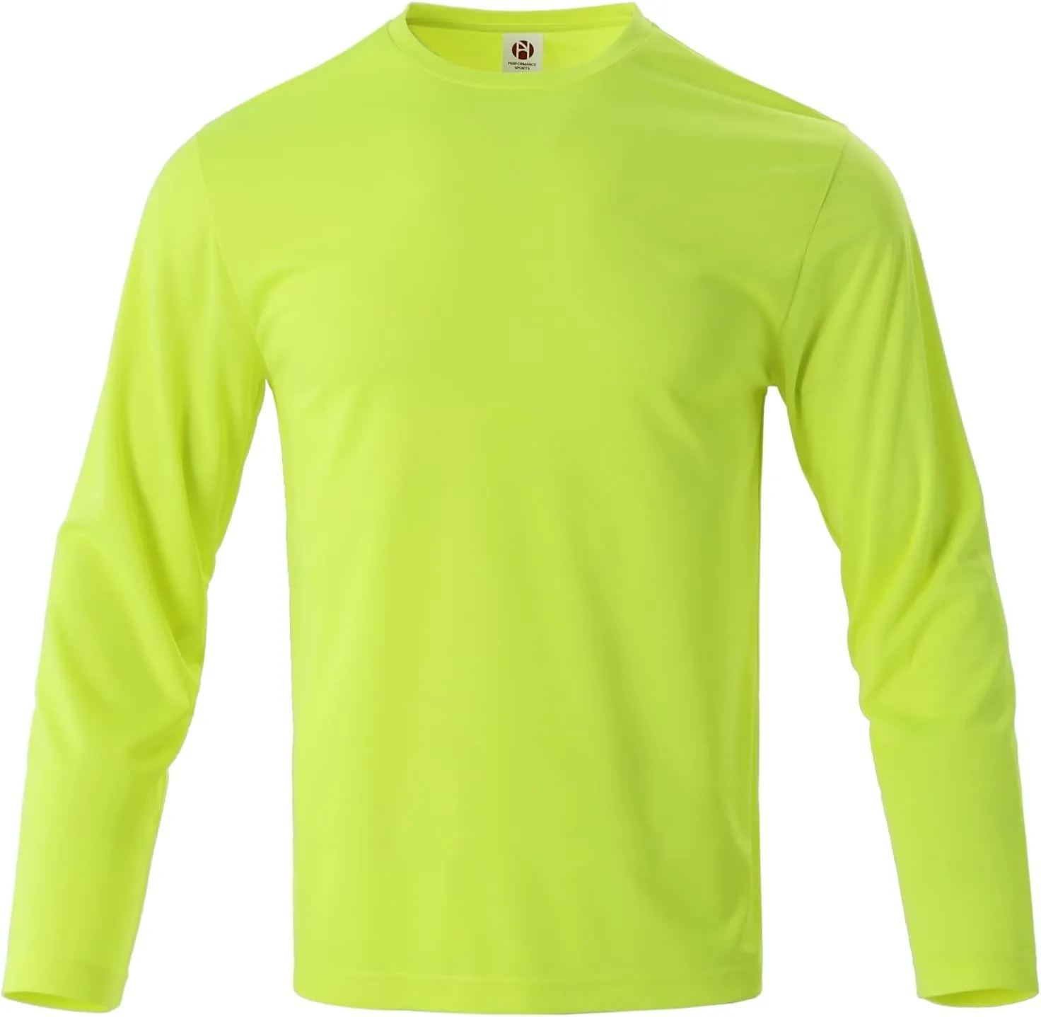 Mens Long Sleeve Shirts Quick Dry Crew Neck Sun Protection Gym Workout Athletic T-Shirt
