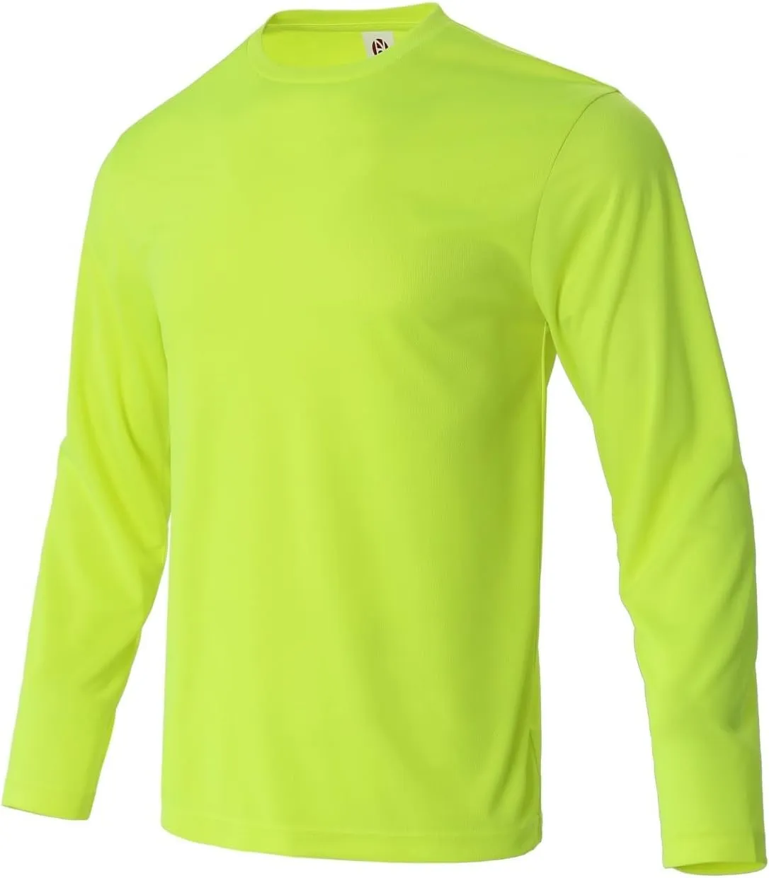 Mens Long Sleeve Shirts Quick Dry Crew Neck Sun Protection Gym Workout Athletic T-Shirt