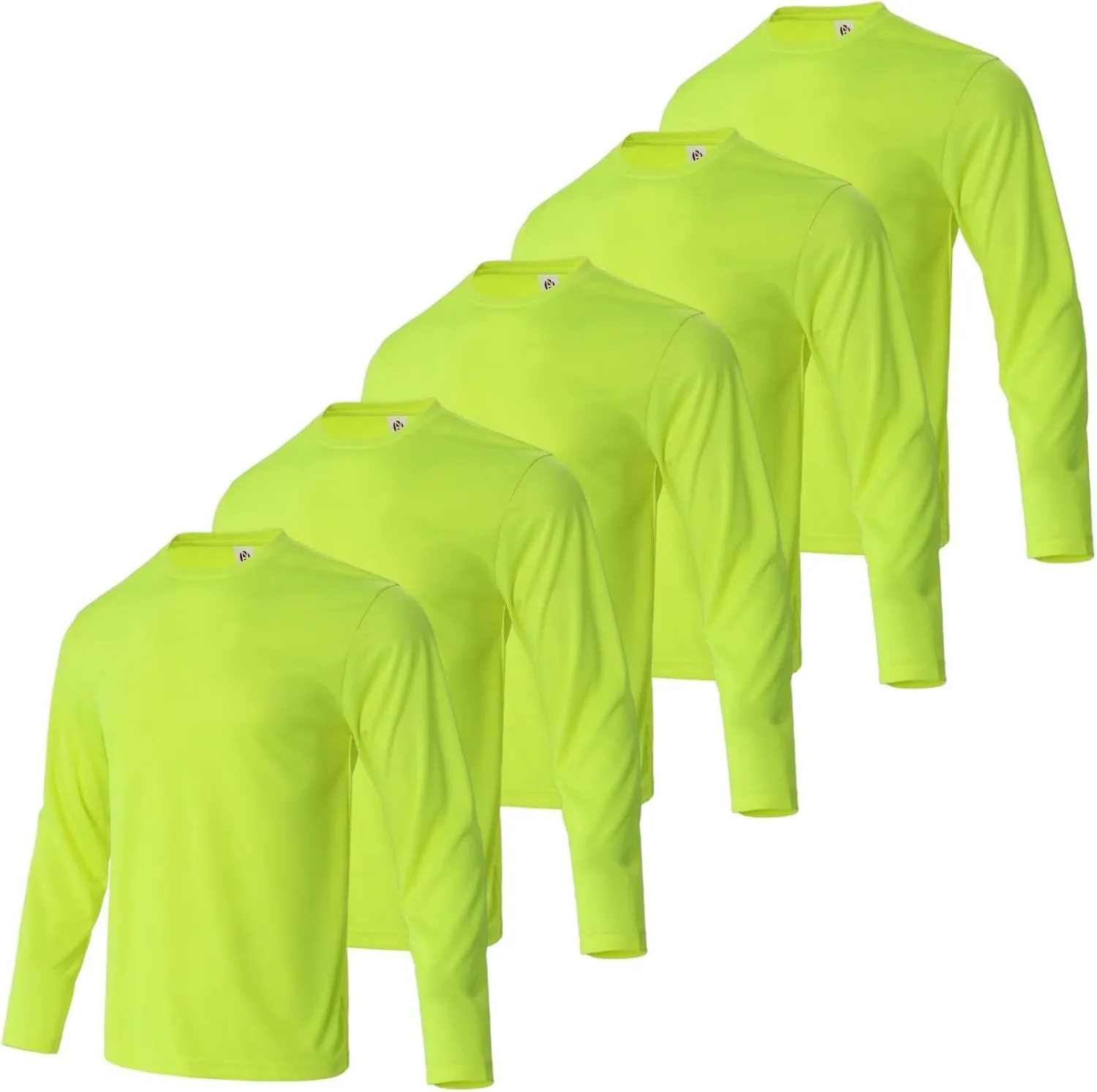 Mens Long Sleeve Shirts Quick Dry Crew Neck Sun Protection Gym Workout Athletic T-Shirt