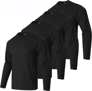 Mens Long Sleeve T-Shirts Casual Crew Neck Tee Shirt Summer Soft Running Swimming Cycling Fishing Tops