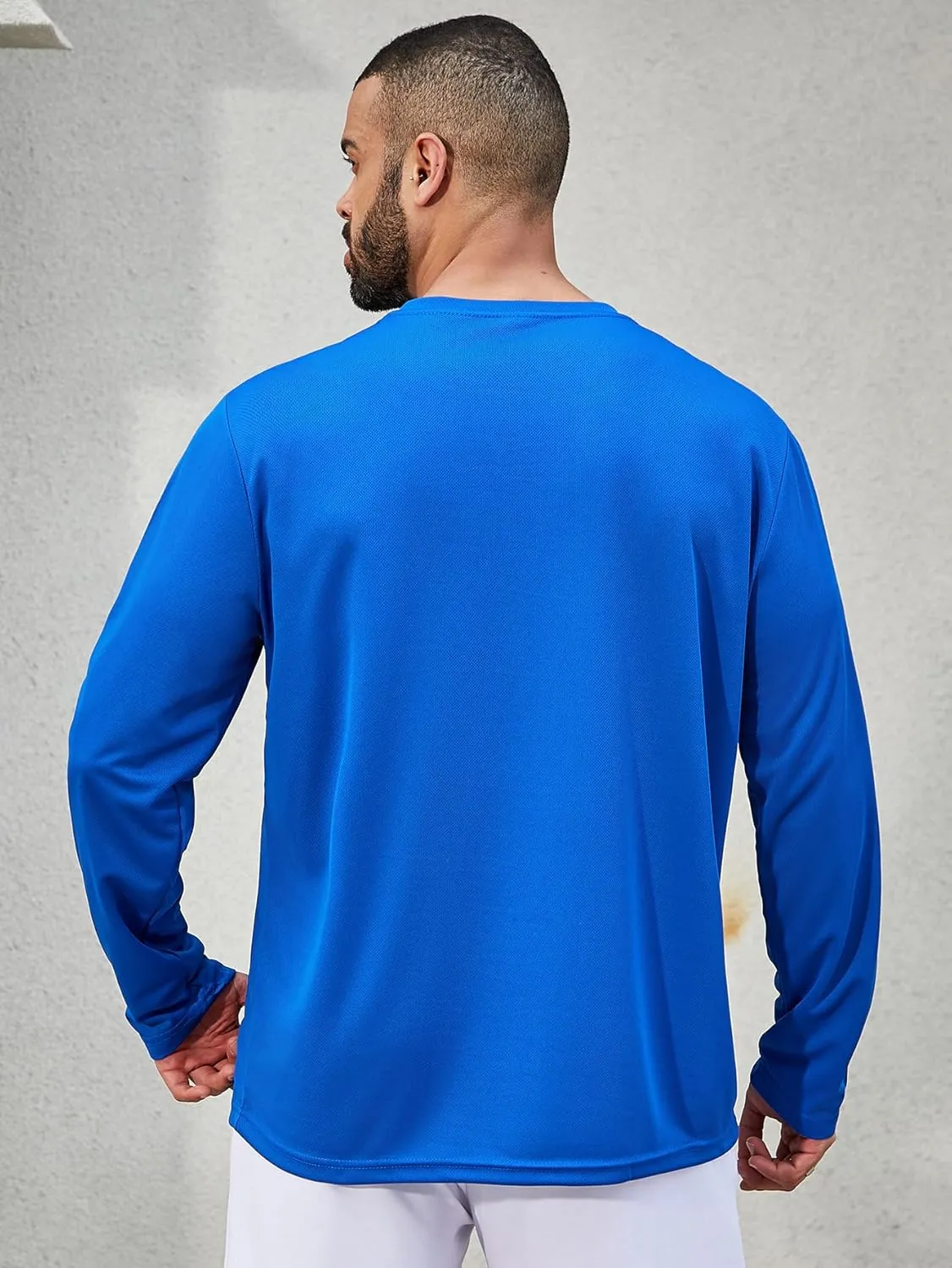 Mens Long Sleeve T-Shirts Casual Crew Neck Tee Shirt Summer Soft Running Swimming Cycling Fishing Tops
