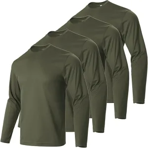 Mens Long Sleeve T-Shirts Casual Crew Neck Tee Shirt Summer Soft Running Swimming Cycling Fishing Tops