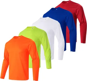 Mens Long Sleeve T-Shirts Casual Crew Neck Tee Shirt Summer Soft Running Swimming Cycling Fishing Tops