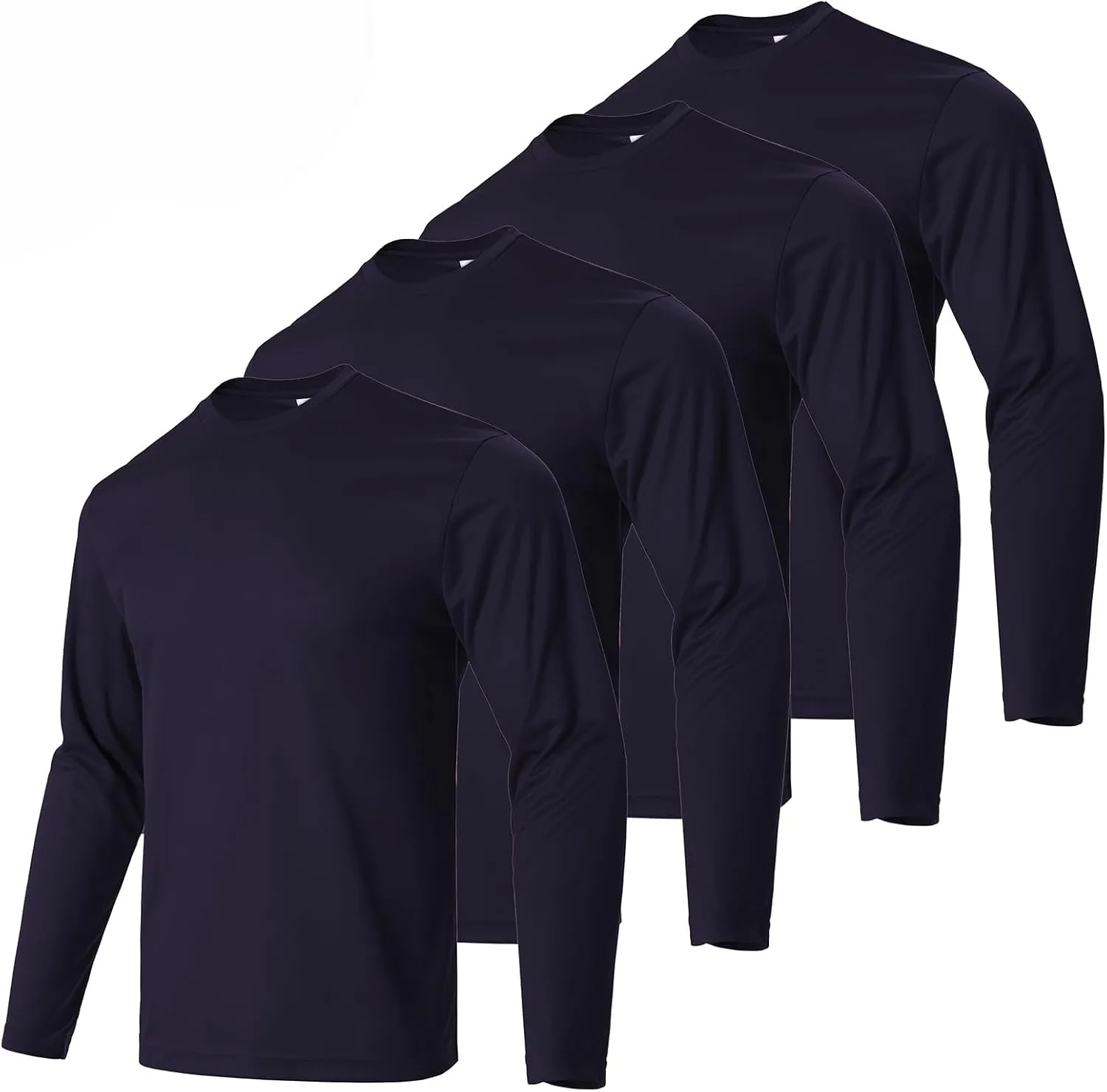 Mens Long Sleeve T-Shirts Casual Crew Neck Tee Shirt Summer Soft Running Swimming Cycling Fishing Tops