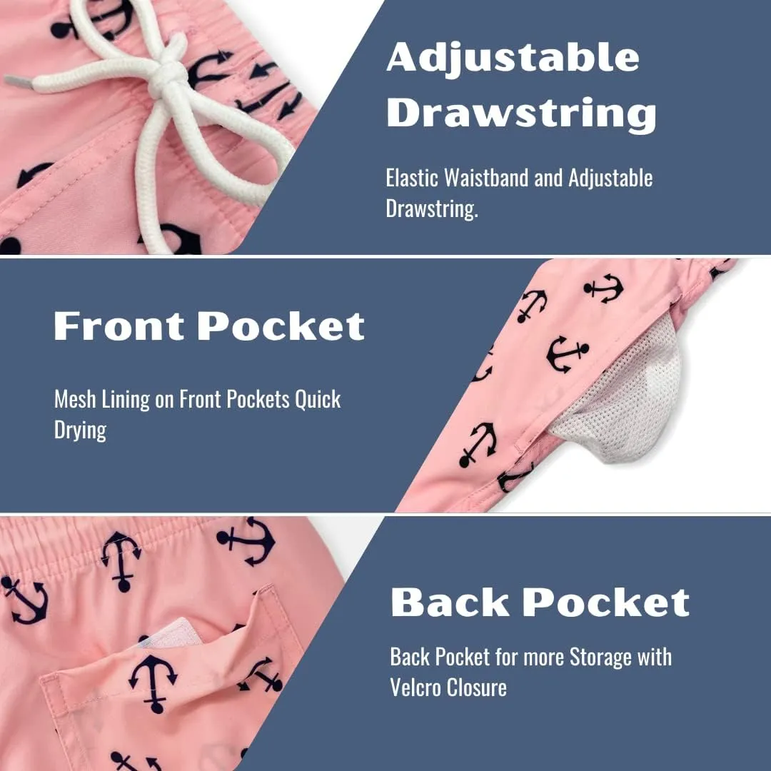 Mens Swim Trunks 5in Board Shorts Quick Dry Swim Shorts with Mesh Lining and Pockets
