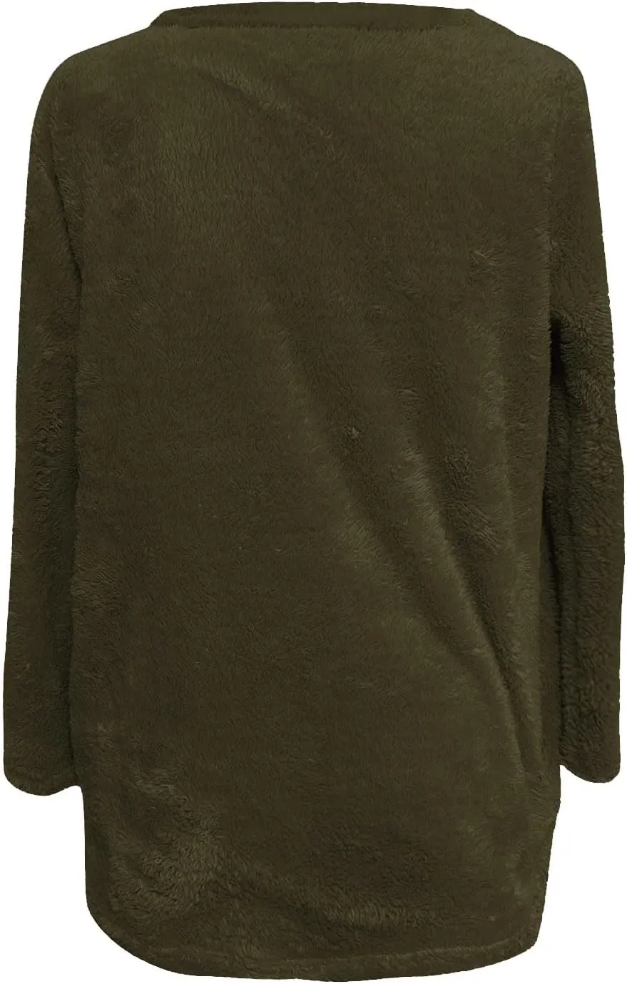 midelxp 2024 Soft Sherpa Pullover Womens Oversized Fuzzy Fleece Crewneck Sweatshirts Winter Faux Fur Loungewear with Pockets