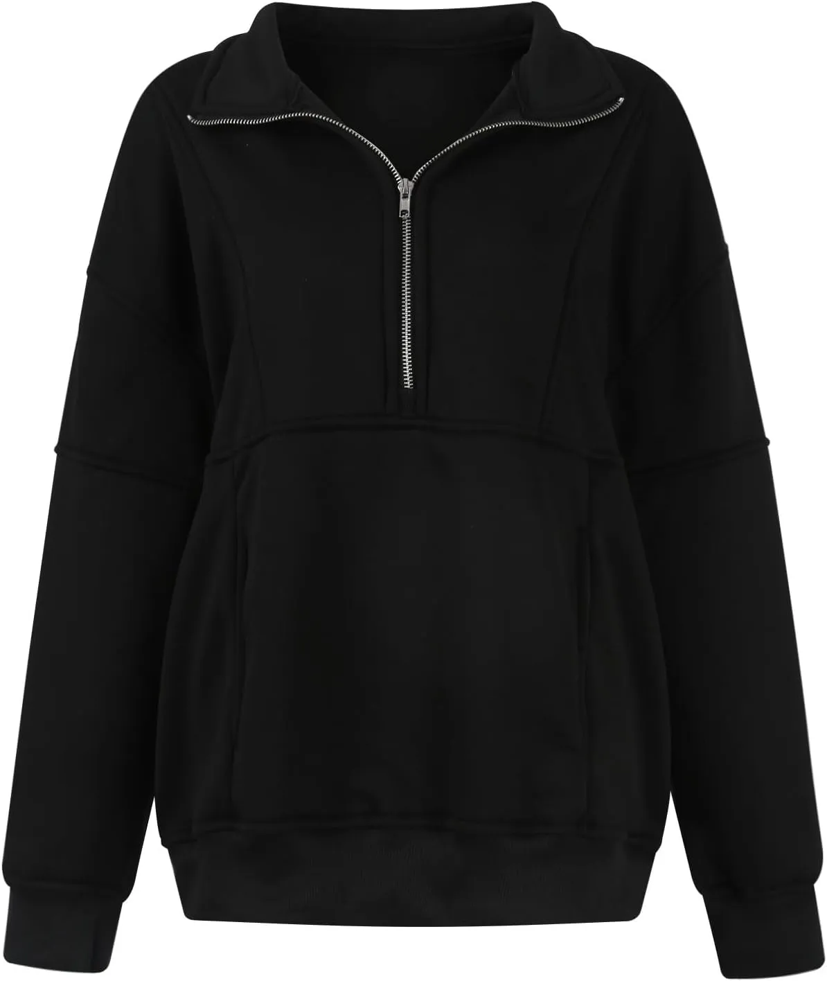 midelxp Half Zip Sweatshirt Women Fleece Oversized Hoodies Trendy Long Sleeve Quarter Zip Pullover Thumb Hole Winter Clothes