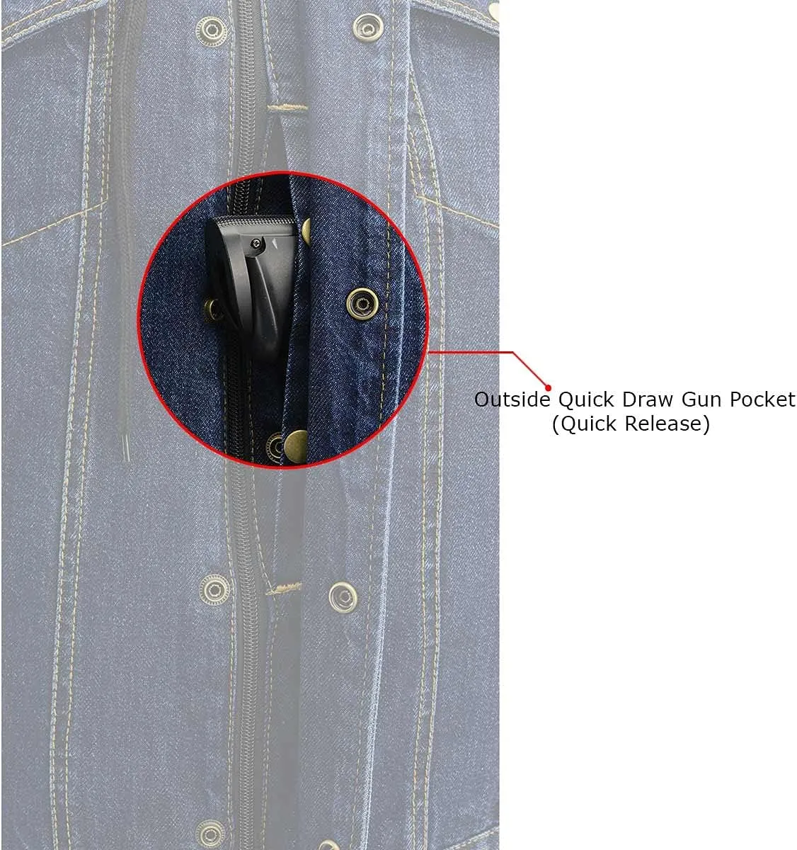 Milwaukee Leather MDM3020 Men's Blue Denim '5-in-1' Club Style Vest with Removable Hoodie