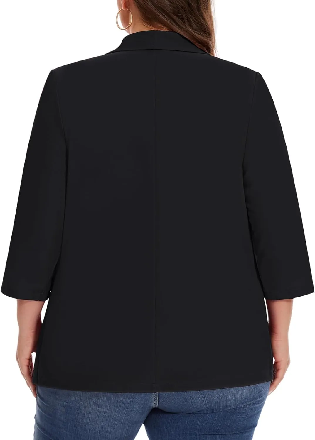 MINTLIMIT Plus Size Blazers for Women Casual Work Office 3/4 Sleeve Open Front Cardigan Suit Jacket Blazer with Pockets
