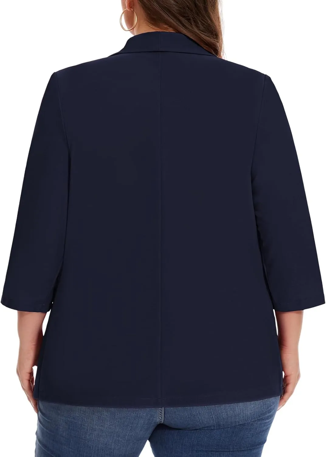 MINTLIMIT Plus Size Blazers for Women Casual Work Office 3/4 Sleeve Open Front Cardigan Suit Jacket Blazer with Pockets
