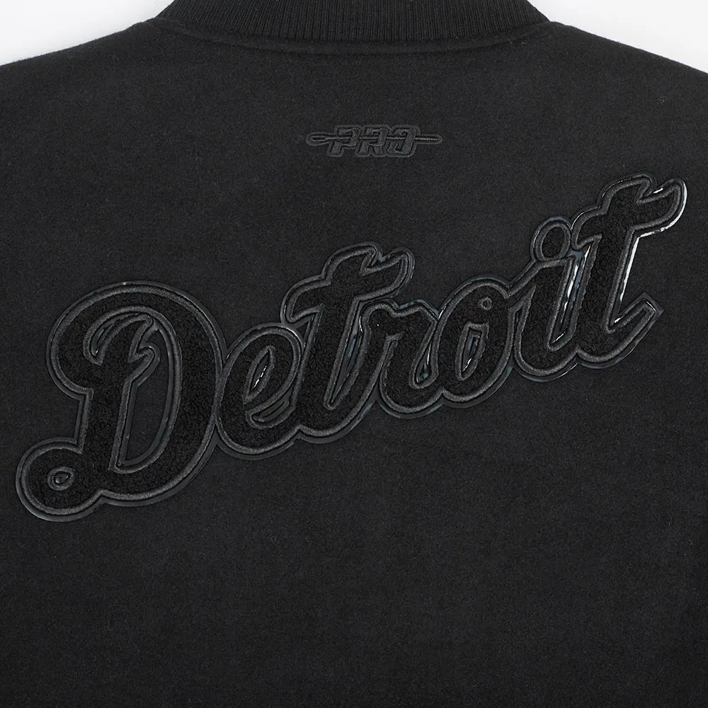 MLB DETROIT TIGERS TRIPLE BLACK WOMEN'S WOOL VARSITY JACKET (TRIPLE BLACK WOMEN'S)