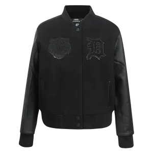 MLB DETROIT TIGERS TRIPLE BLACK WOMEN'S WOOL VARSITY JACKET (TRIPLE BLACK WOMEN'S)