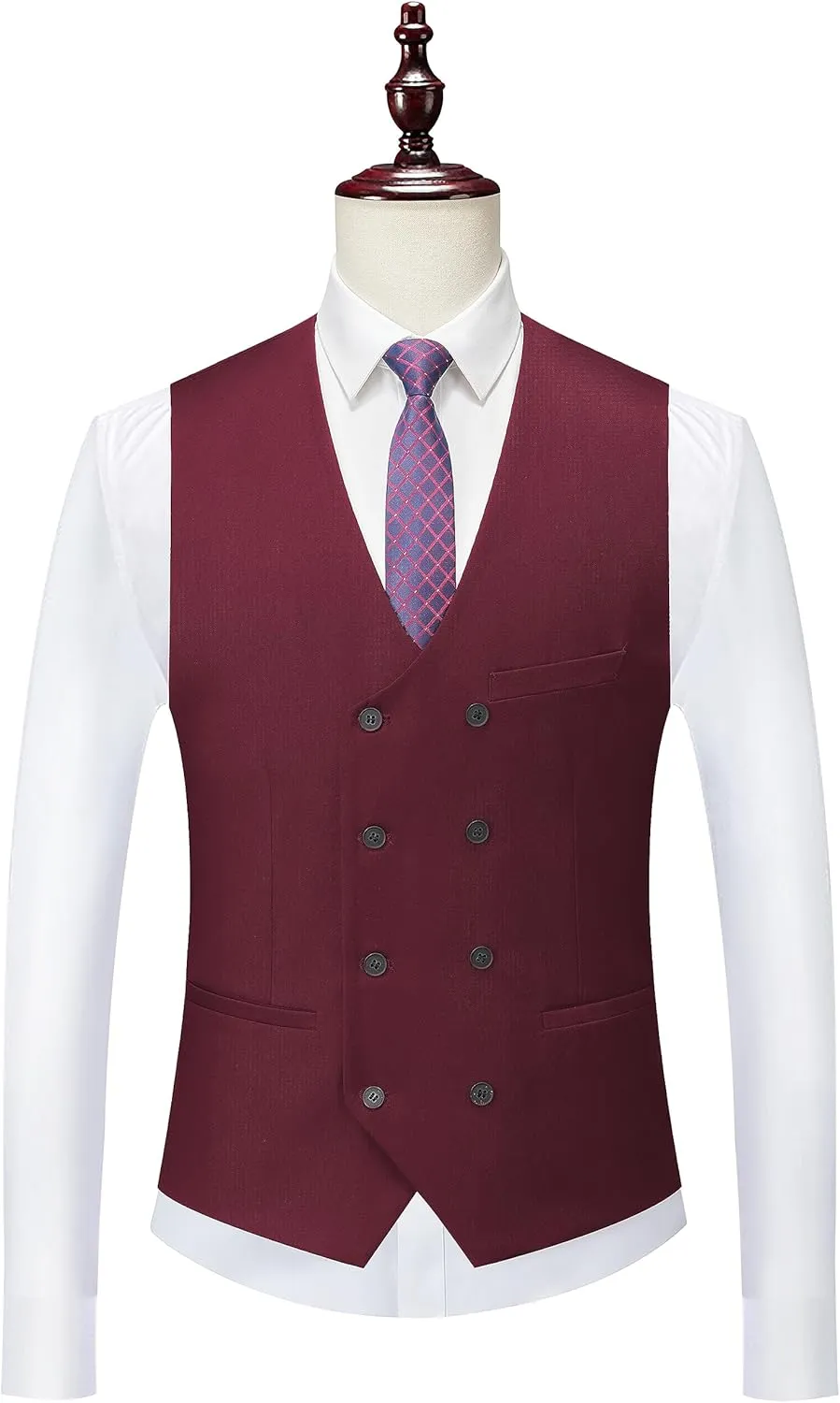 MOGU Mens 3 Piece Suit Slim Fit Tuxedo for Homecoming Wedding Prom Blazer Jacket Vest Pants with Tie Set