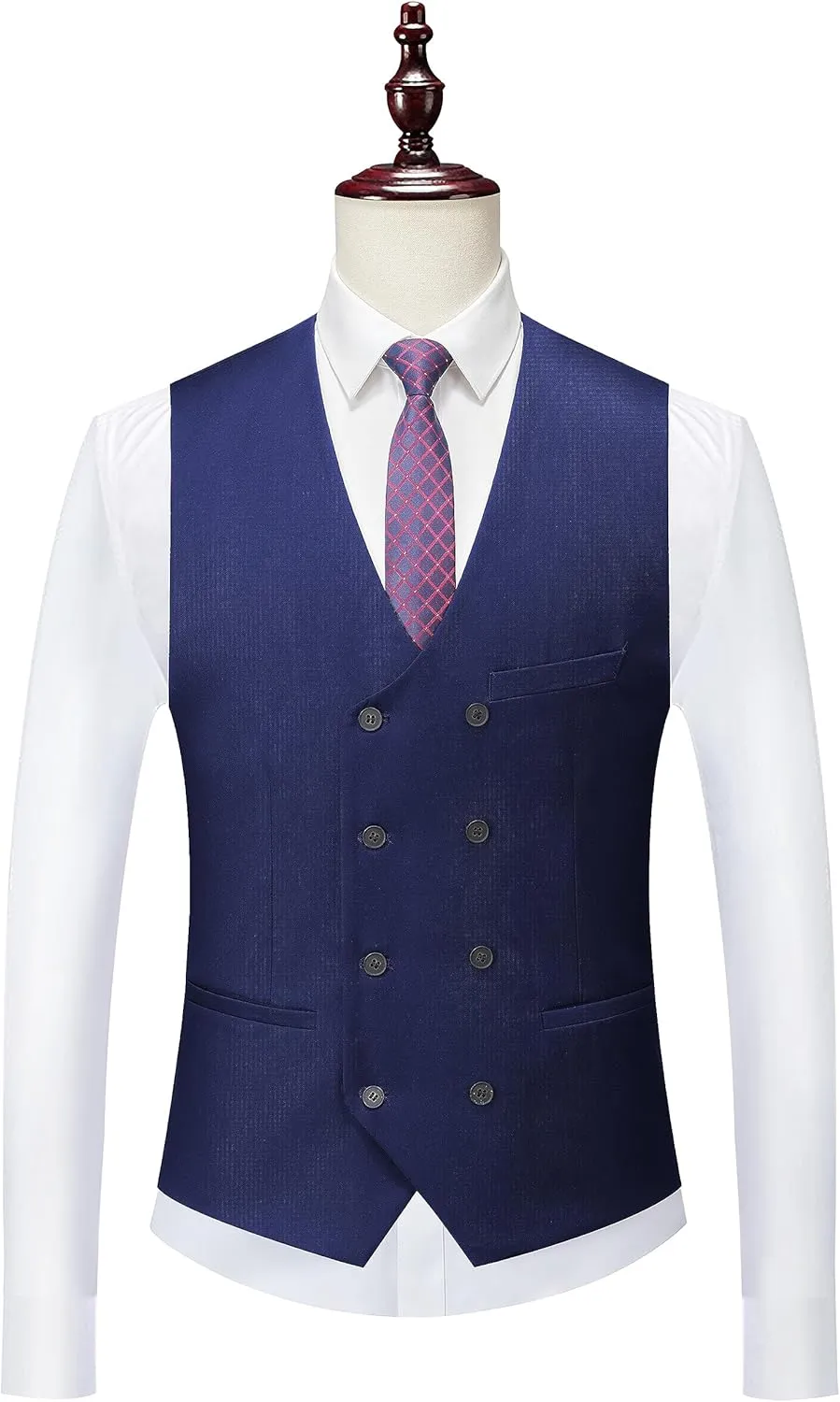 MOGU Mens 3 Piece Suit Slim Fit Tuxedo for Homecoming Wedding Prom Blazer Jacket Vest Pants with Tie Set