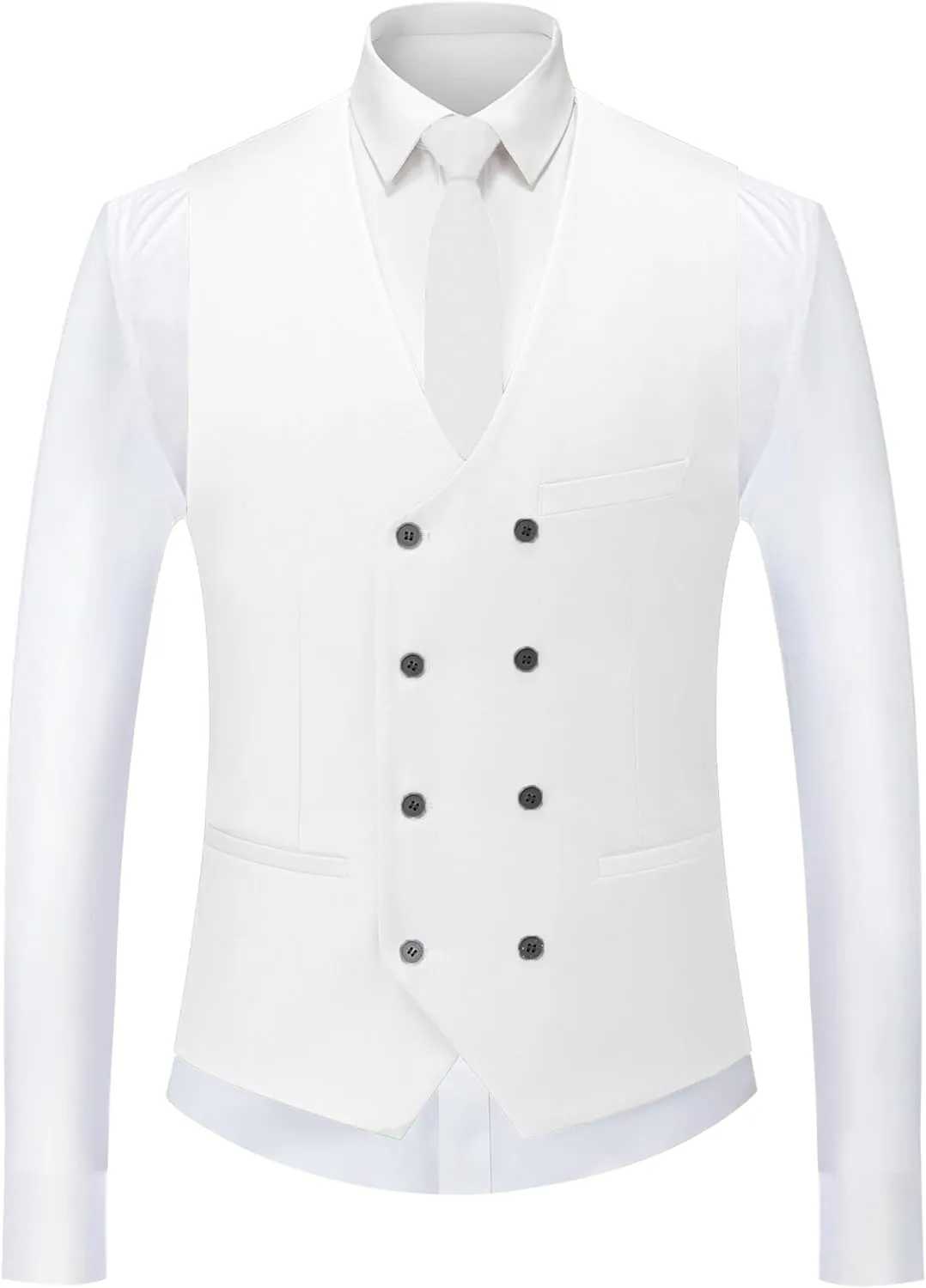 MOGU Mens 3 Piece Suit Slim Fit Tuxedo for Homecoming Wedding Prom Blazer Jacket Vest Pants with Tie Set
