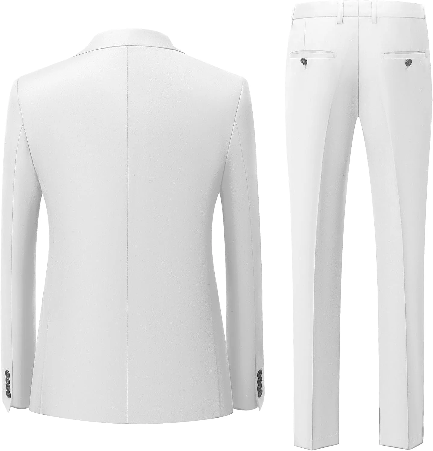MOGU Mens 3 Piece Suit Slim Fit Tuxedo for Homecoming Wedding Prom Blazer Jacket Vest Pants with Tie Set