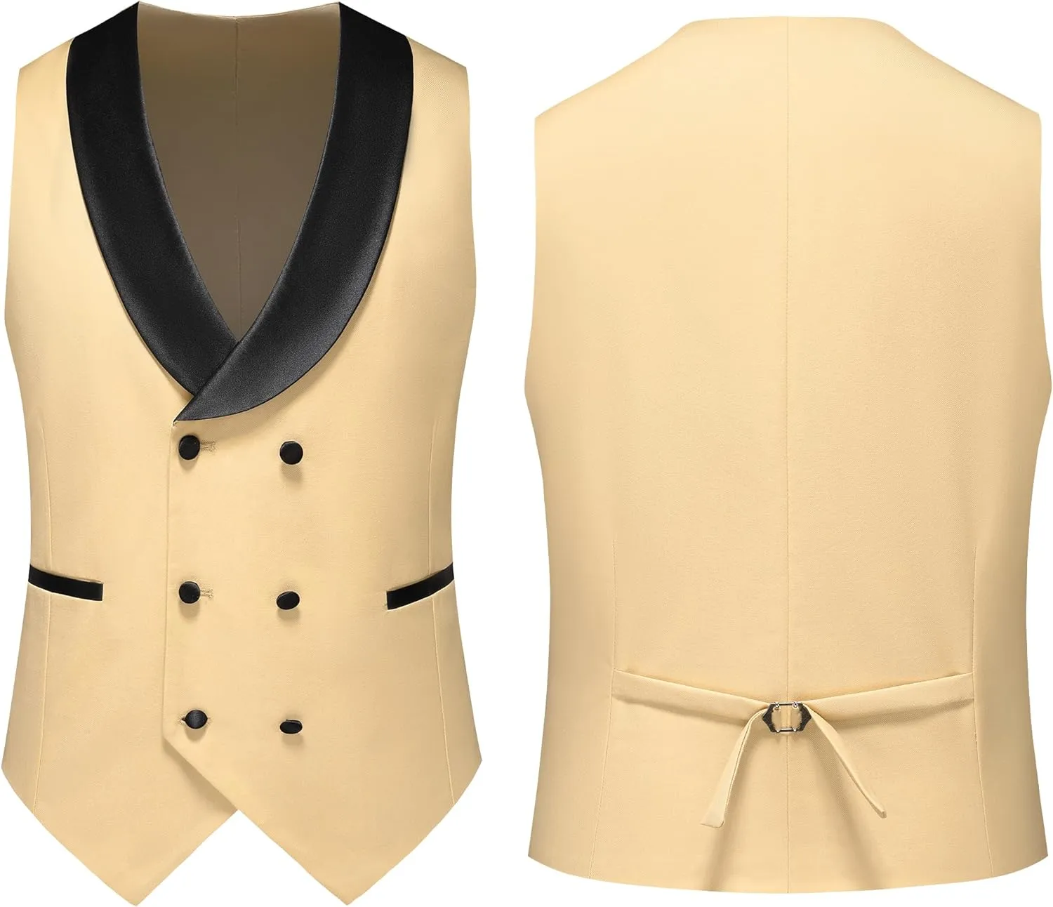 MOGU Mens Tuxedo Suit Set 3 Piece Slim Fit Prom Dinner Blazer Vest Pants Suit Set