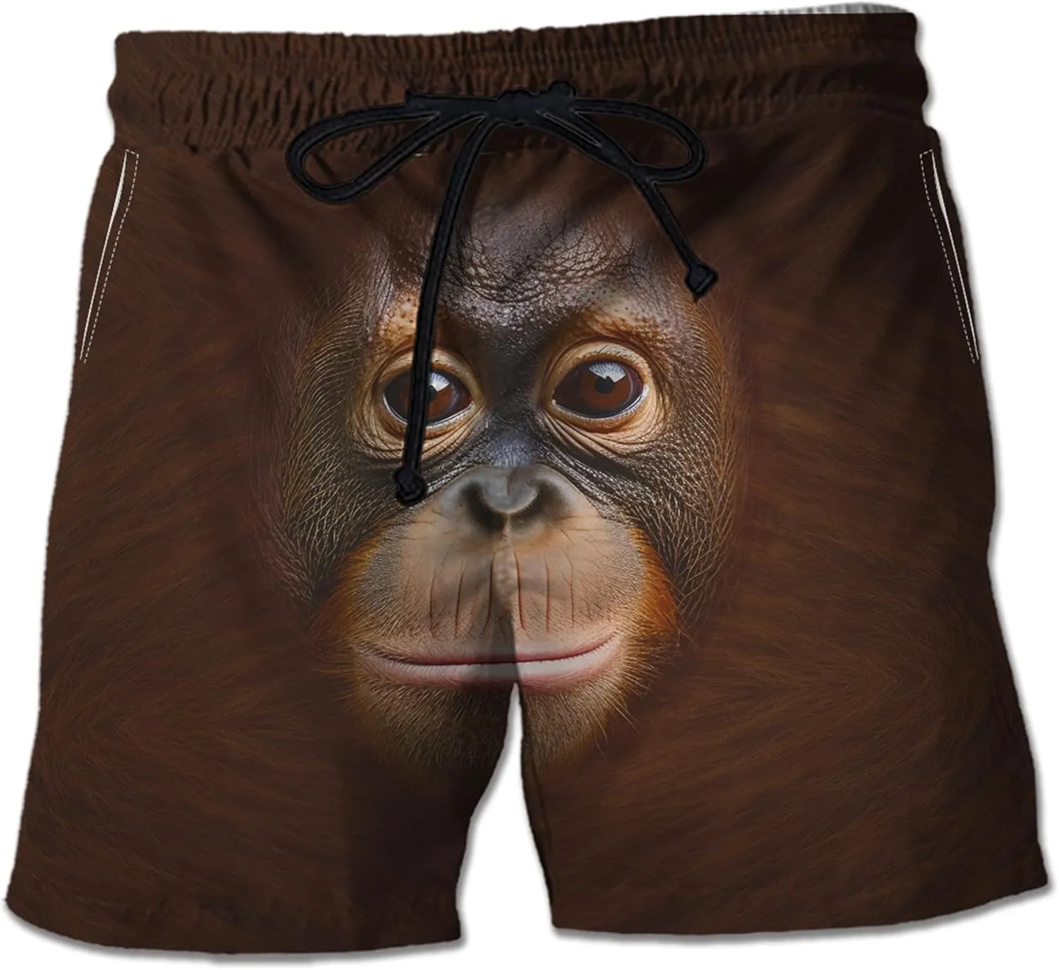 Monkey Mens Swim Trunks - Zoo Animal Swimming Trunk for Men - Beach Shorts, Mens Swim Shorts 46