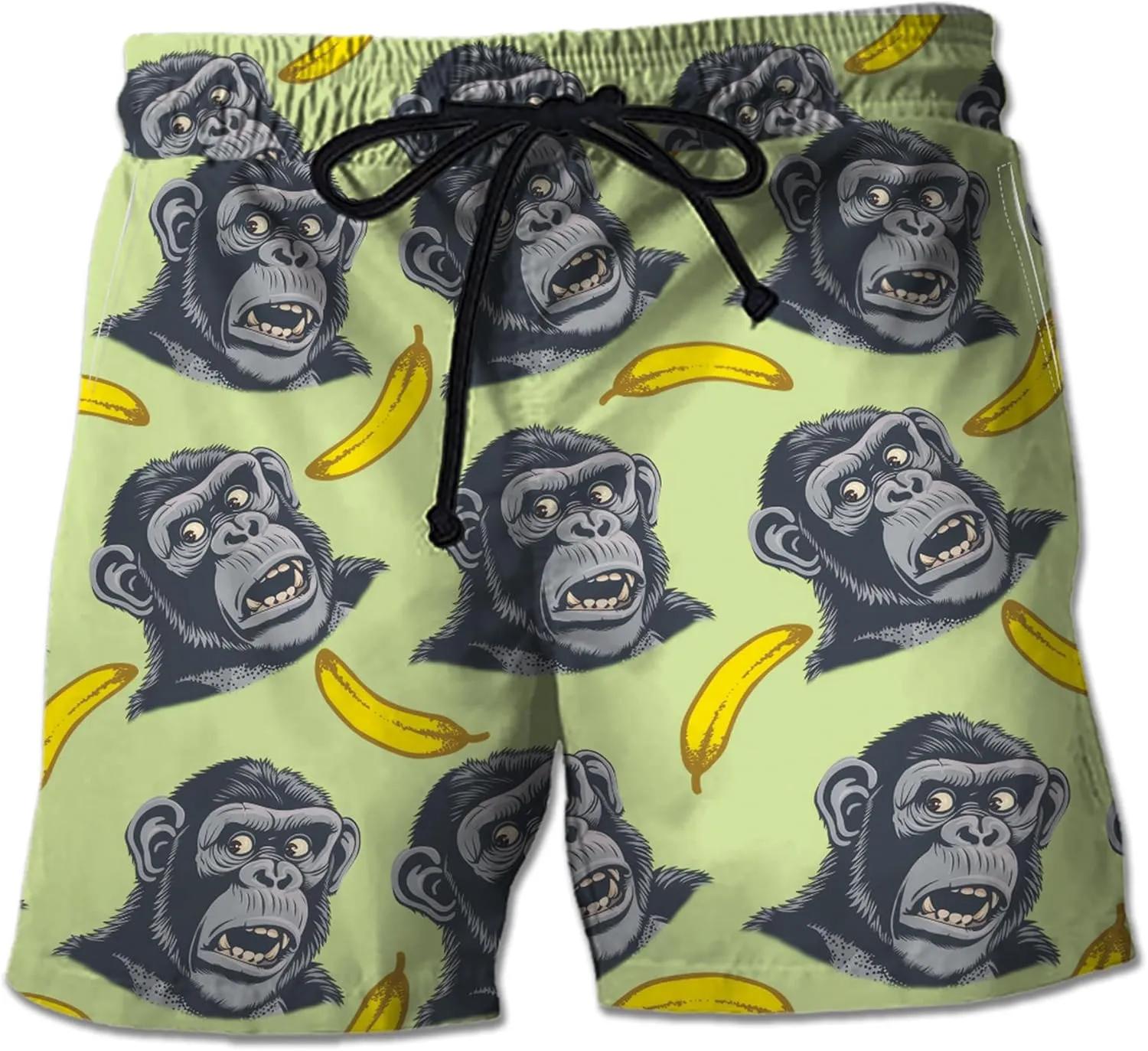 Monkey Mens Swim Trunks - Zoo Animal Swimming Trunk for Men - Beach Shorts, Mens Swim Shorts 46