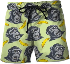 Monkey Mens Swim Trunks - Zoo Animal Swimming Trunk for Men - Beach Shorts, Mens Swim Shorts 46
