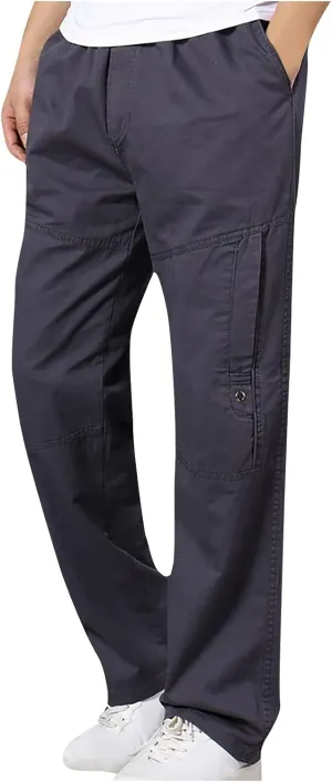 Muscularfit Baggy Cargo Pants Men 2023 Lightweight Solid Cotton Utility Tooling Trouser Causal Loose Multi Pockets Sweatpants