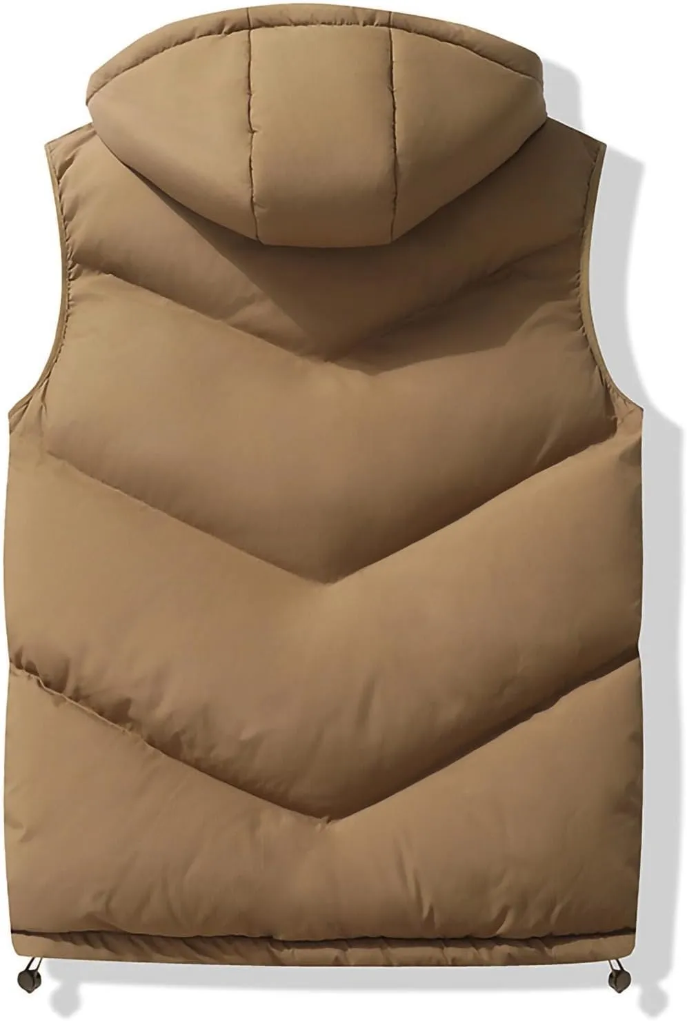 NATHGAM Men's Hooded Puffer Vest Zip Up Lightweight Quilted Gilet Sleeveless Down Jacket Winter Warm Cotton Padded Waistcoat