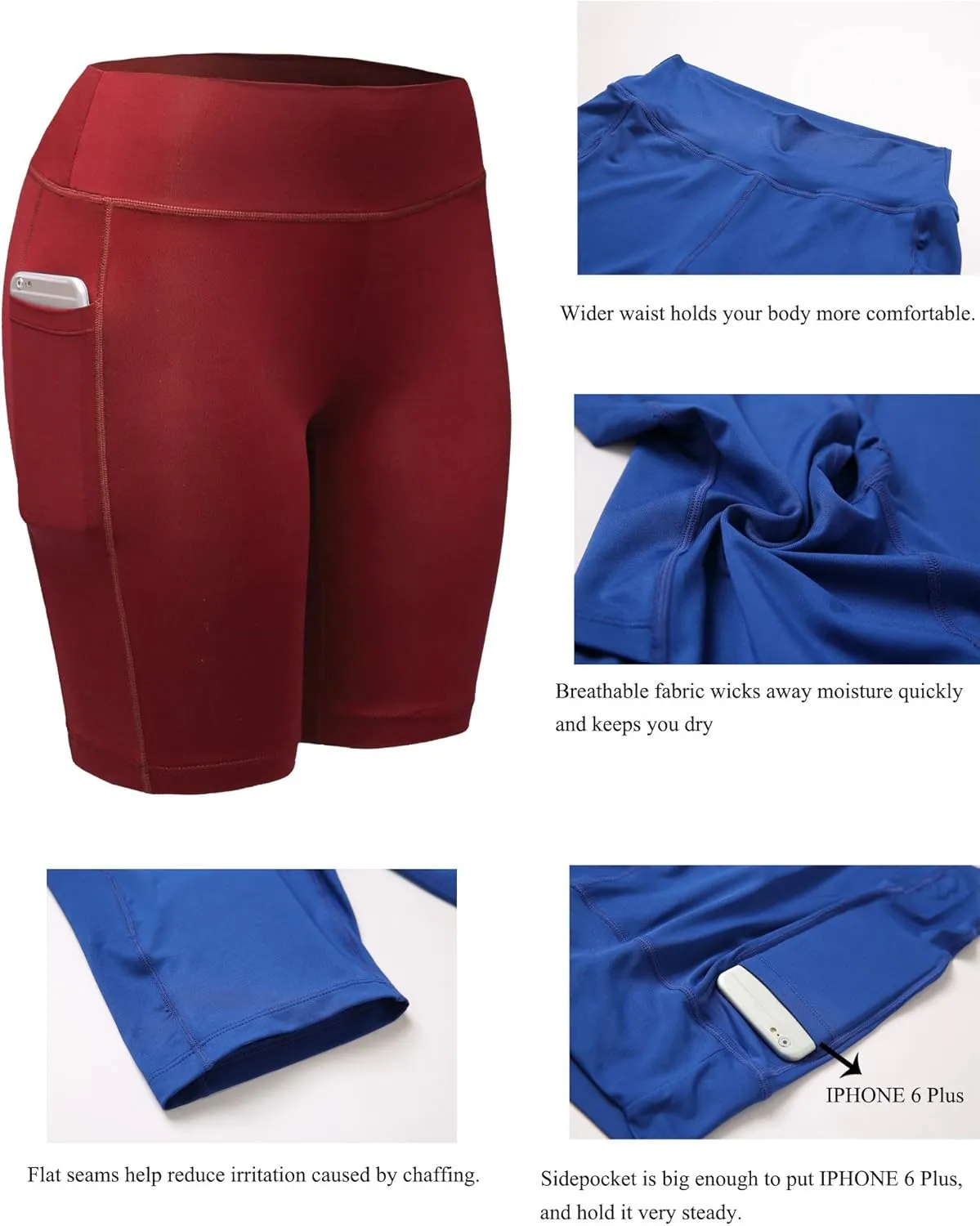 NELEUS Women's Athletic Shorts High Waist Tummy Control Workout Biker Shorts for Running Gym Yoga