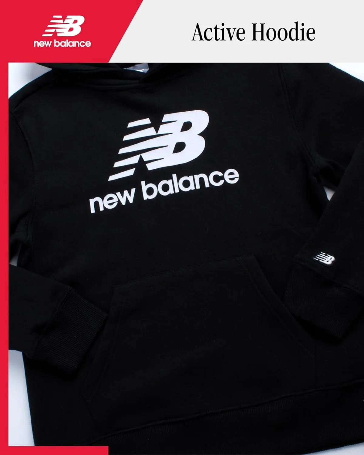 New Balance Boys' Sweatshirt - Basketball Active Fleece Pullover Hoodie (Size: 4-20)