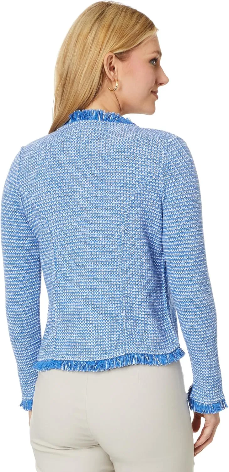 NIC ZOE Women's Utility Fringe Mix Knit Jacket