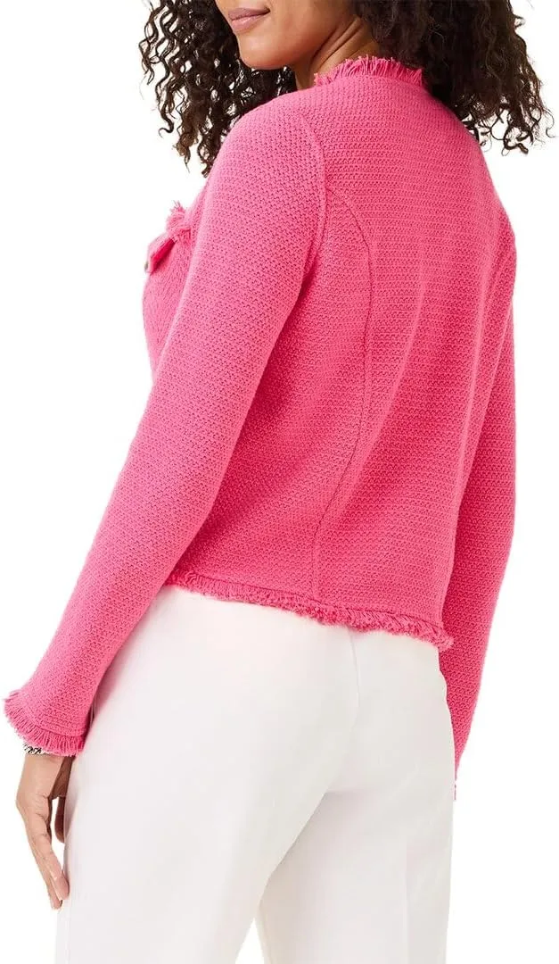 NIC ZOE Women's Utility Fringe Mix Knit Jacket