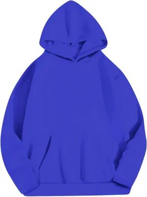 Oversized Hoodie For Womens Solid Color Sweatshirts Long Sleeve Fleece Pullover with Pocket Trendy Fall Outfits