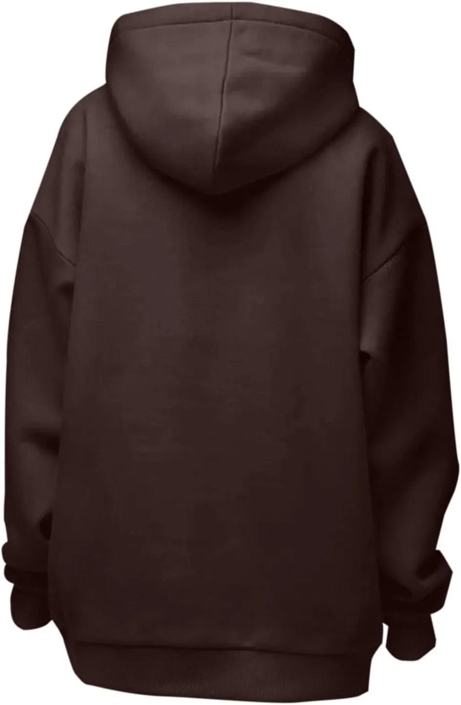 Oversized Hoodie Women Lantern Sleeve Fleece Lined Crewneck Sweatshirt Loose Fit Drop Shoulder Hooded Pullover