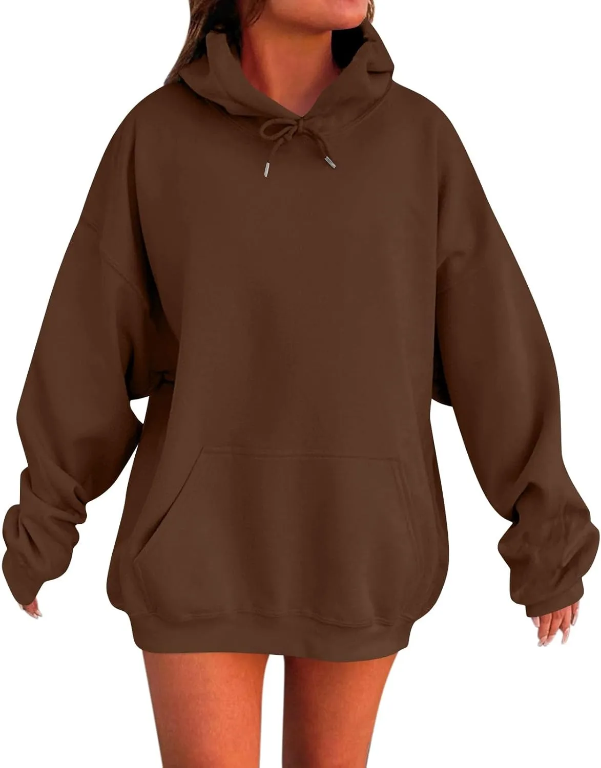 Oversized Hoodies for Women Casual Long Sleeve Pullover Sweaters Trendy Drawstring Fleece Sweatshirts with Pocket
