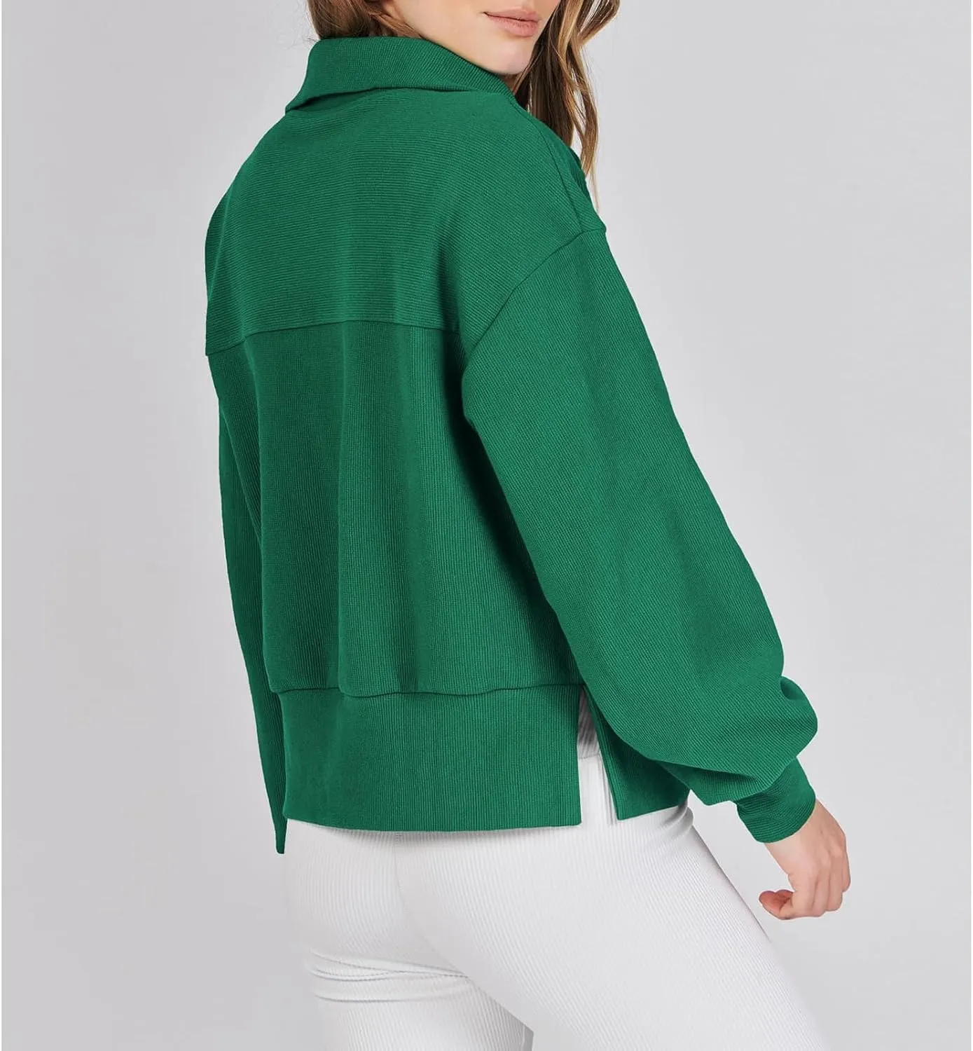 Oversized Sweatshirt for Women Half Zip Up Hoodies Long Sleeve Quarter Zipper Pullover Fall Y2k Tops 2024