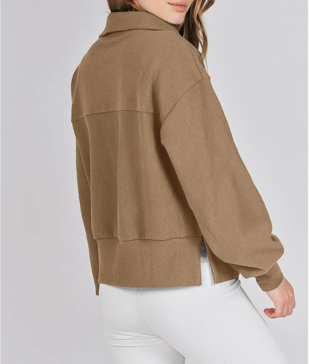 Oversized Sweatshirt for Women Half Zip Up Hoodies Long Sleeve Quarter Zipper Pullover Fall Y2k Tops 2024