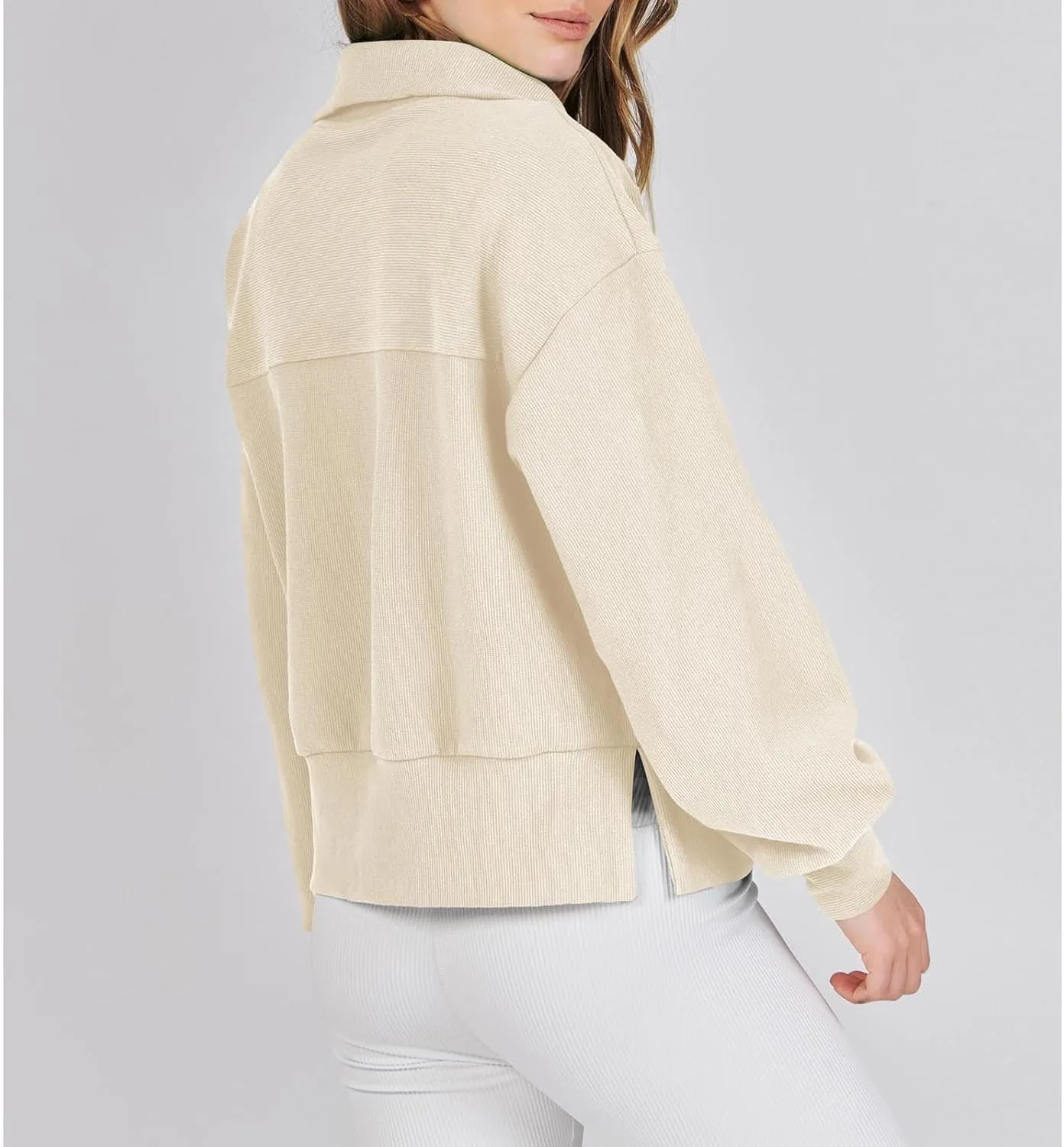 Oversized Sweatshirt for Women Half Zip Up Hoodies Long Sleeve Quarter Zipper Pullover Fall Y2k Tops 2024