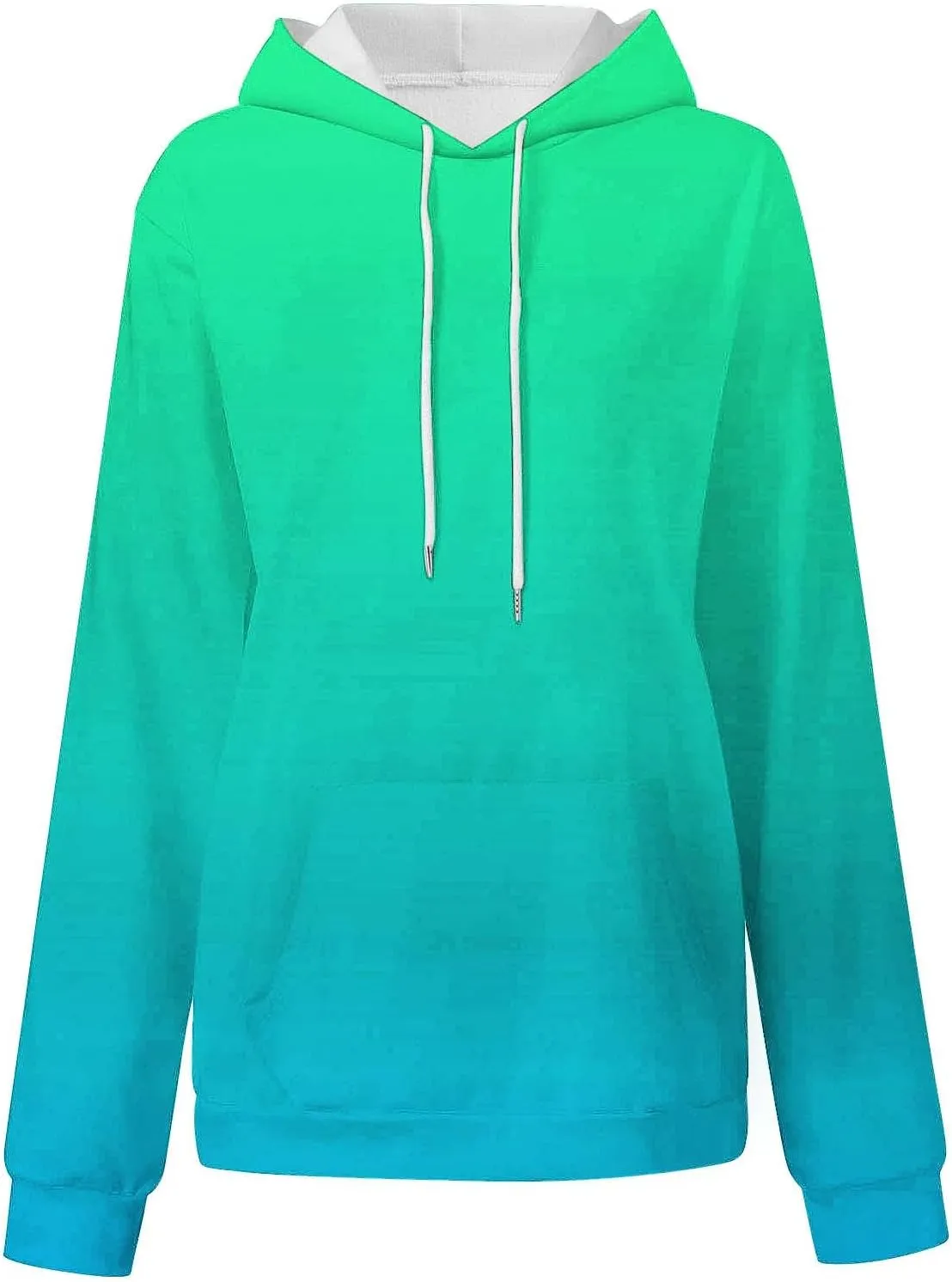Oversized Sweatshirts for Teen Girl Trendy Gradient Colorblock Hoodies Women Drop Shoulder Long Sleeve Pullover Hoody