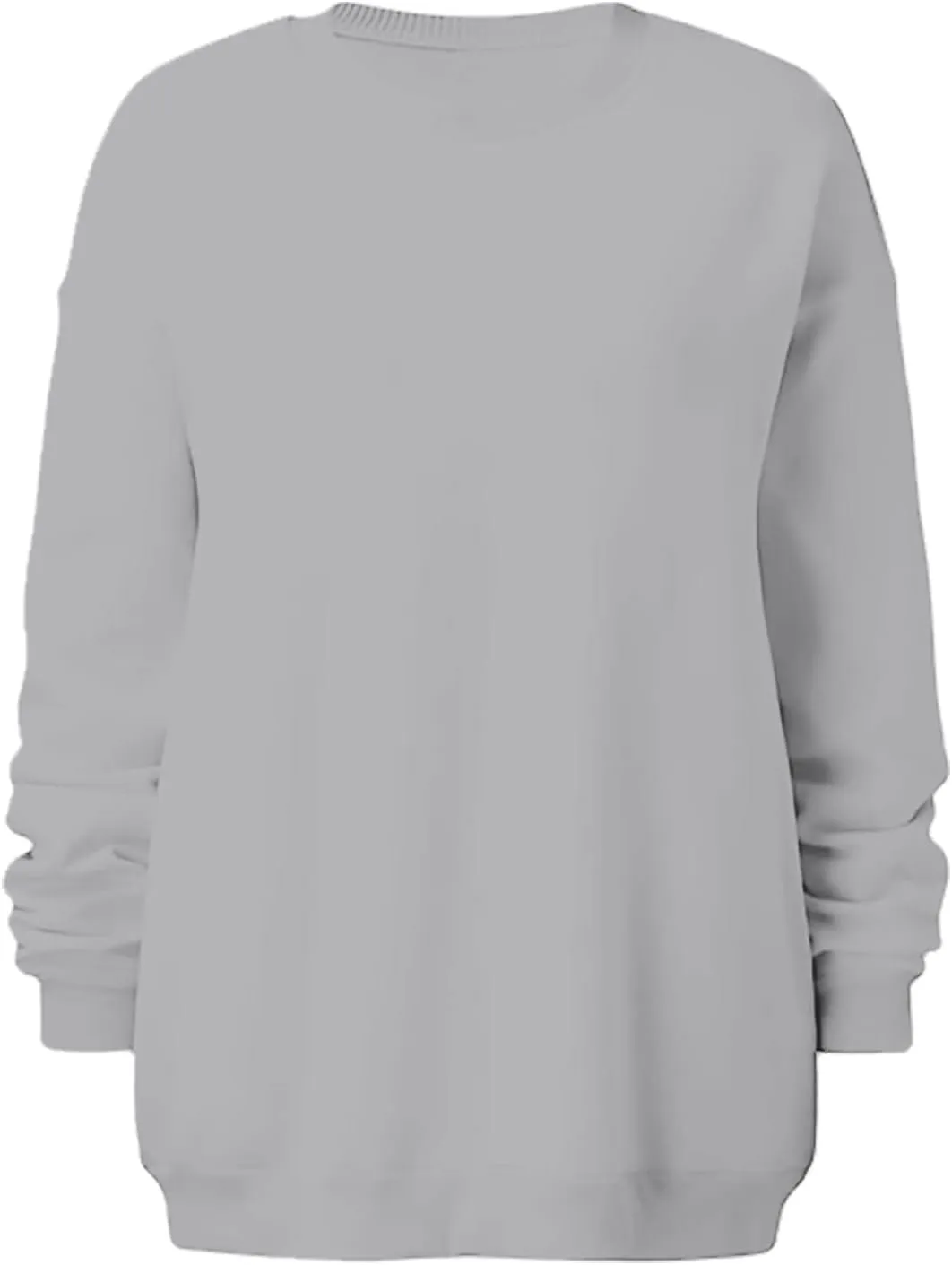 Oversized Sweatshirts for Women Long Sleeve Crew Neck Pullover Casual Loose Silod Color Fleece Tops Sweaters