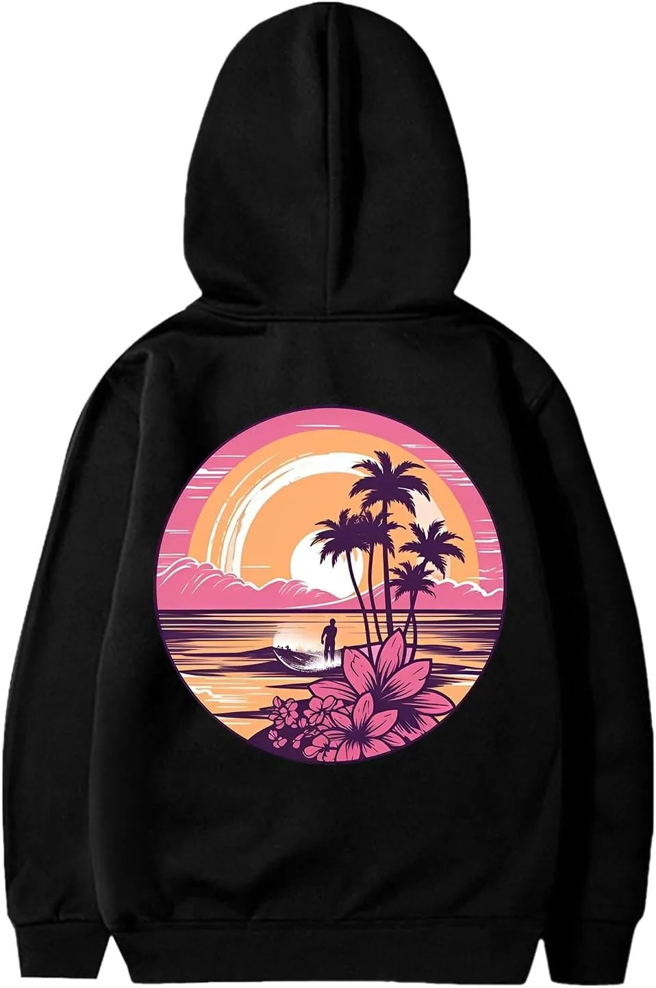 Pink Pom Puff Hoodies For Kids Meet Me At The Ocean Cute Preppy Sweatshirt Teen Girls Oversized Y2K Casual Pullover