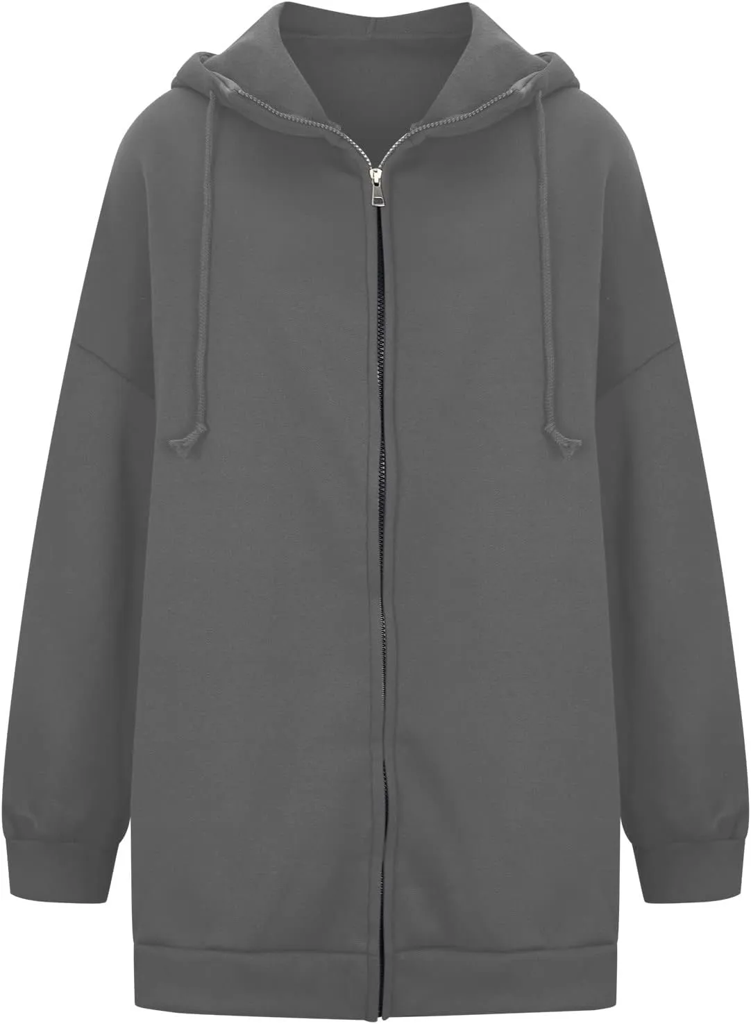 Plus Size Zip Up Hoodies For Women Casual Long Sleeve Hooded Long Sweatshirts Fall Fashion Winter Jackets With Pockets