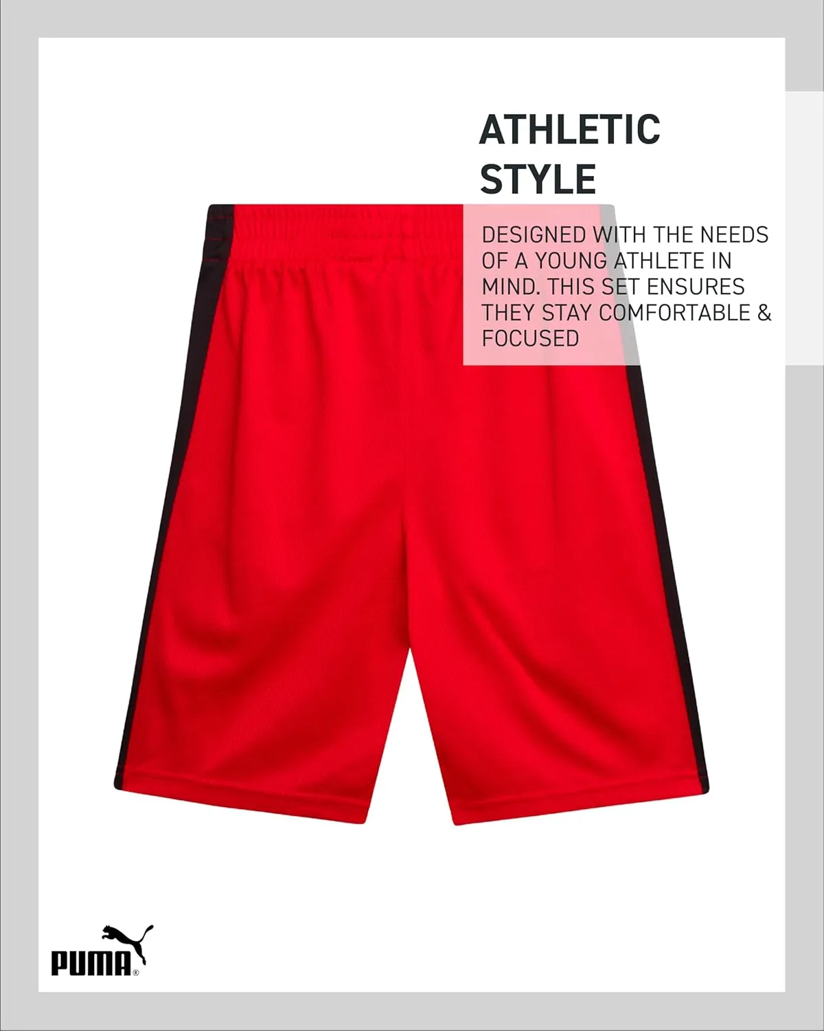 PUMA Boys Athletic Shorts - 2 Pack Active Performance Mesh Basketball Shorts for Boys (Sizes: 4-20)