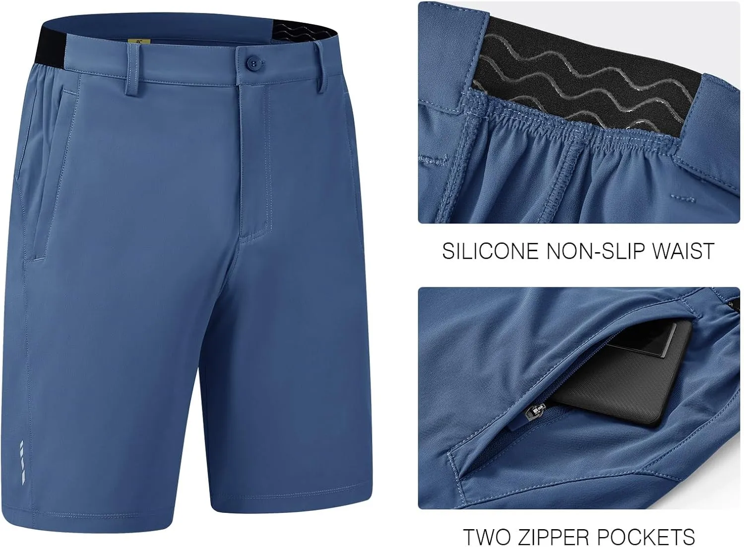 Rdruko Men's Golf Shorts Stretch Dry Fit 9" Lightweight Casual Dress Work Shorts with Pockets