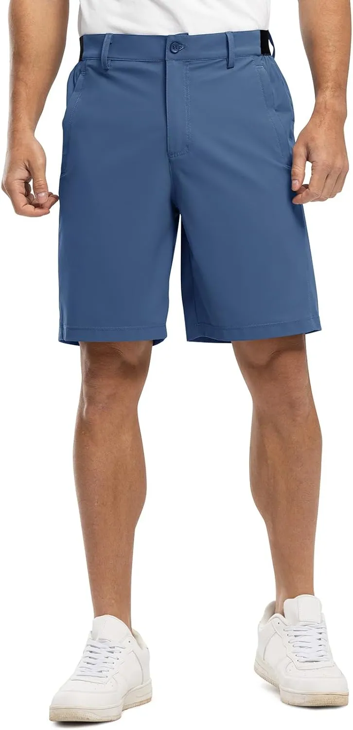 Rdruko Men's Golf Shorts Stretch Dry Fit 9" Lightweight Casual Dress Work Shorts with Pockets