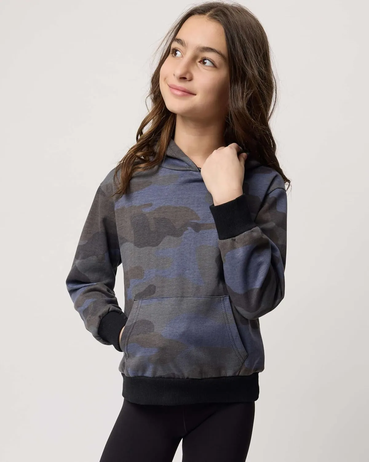 Real Essentials 3 Pack: Girls' Soft Brushed Fleece Pullover Hoodie Sweatshirt With Kangaroo Pocket (Ages 7-16)