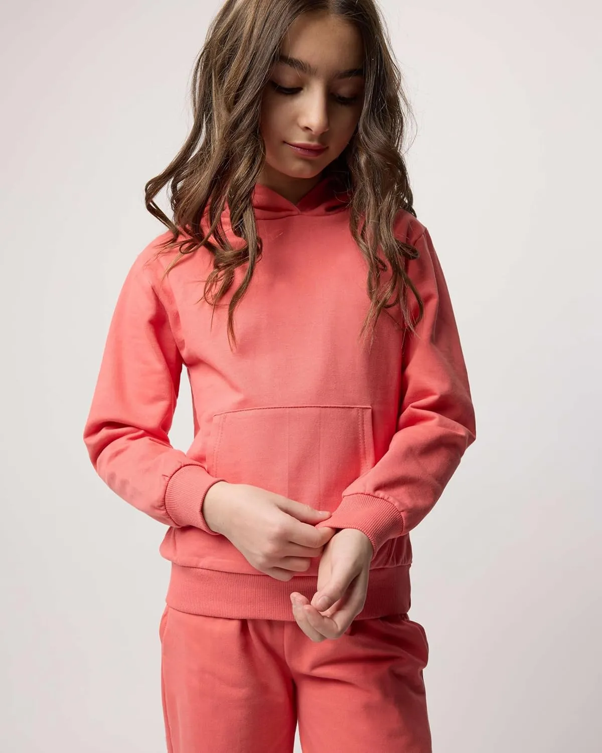 Real Essentials 3 Pack: Girls' Soft Brushed Fleece Pullover Hoodie Sweatshirt With Kangaroo Pocket (Ages 7-16)