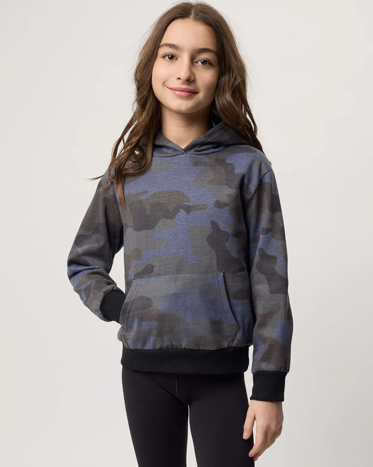Real Essentials 3 Pack: Girls' Soft Brushed Fleece Pullover Hoodie Sweatshirt With Kangaroo Pocket (Ages 7-16)