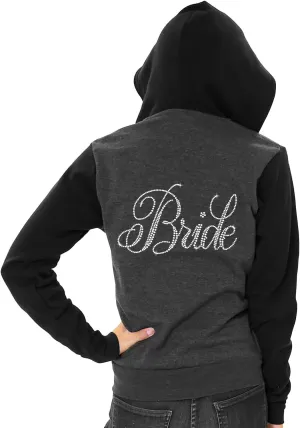 RhinestoneSash Bride Sweatshirt - Bride to Be Bridal Shower Spa Day Zip Up Jacket - Bachelorette Party Hoodie