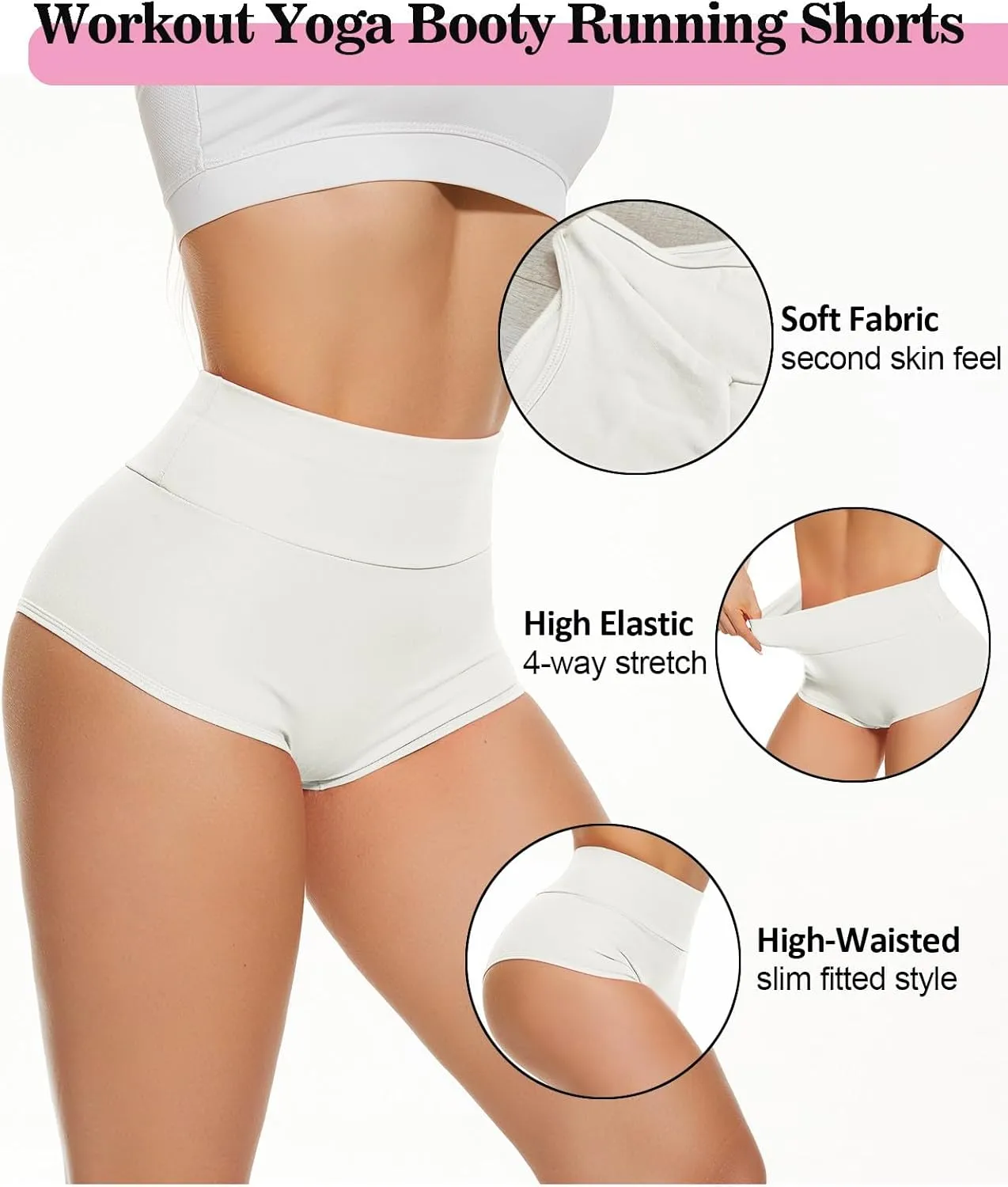 Scrunch Booty Shorts for Women V Back High Waisted Yoga Shorts Cut Out Rave Bottoms Butt Lifting Short Mini Hot Pants