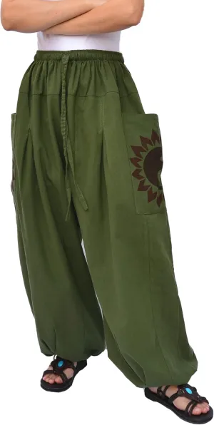 Siamrose Baggy Yoga Harem Pants Men Women Casual Lounge Trousers 2 Big Pockets, One Size, Elastic Waist